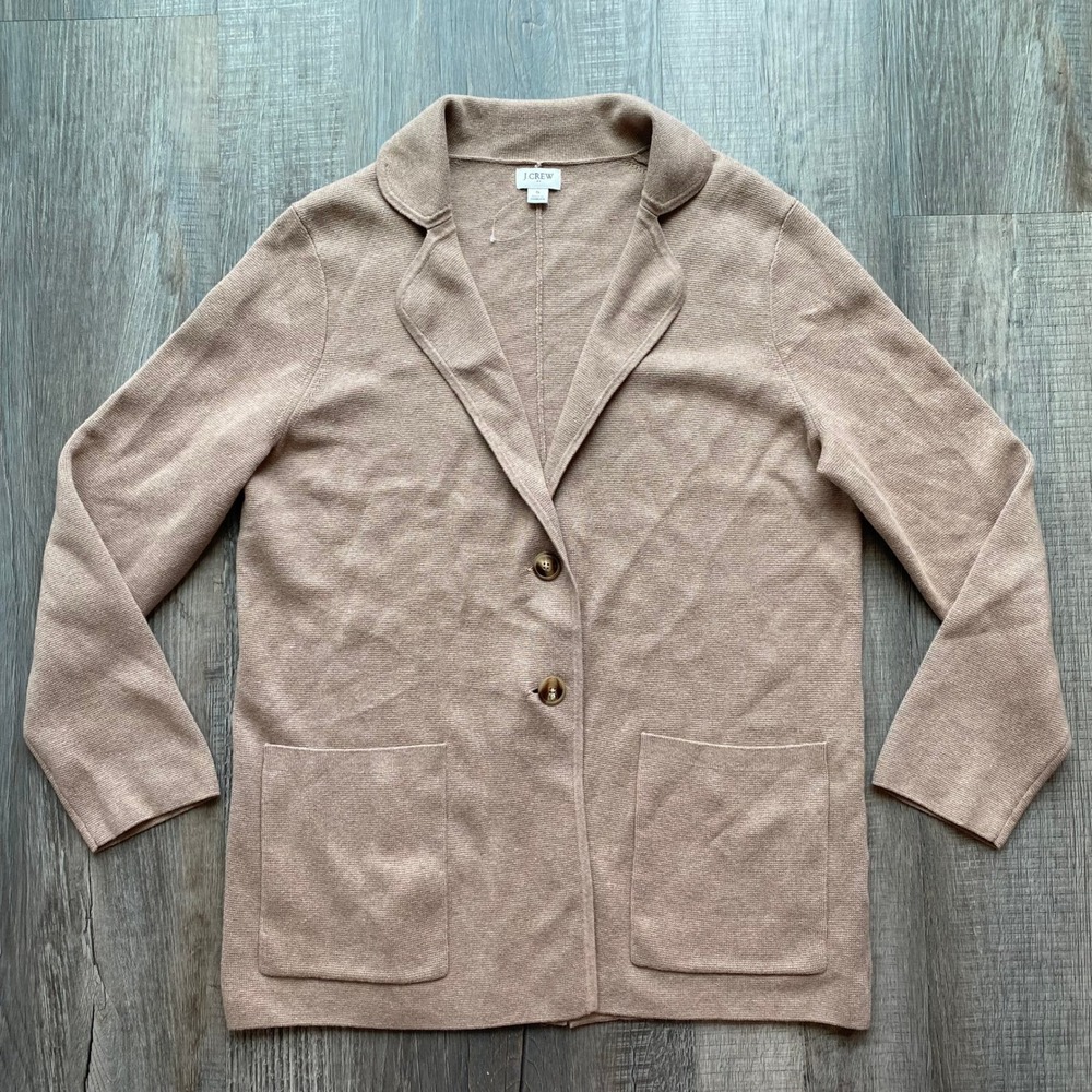 J.CREW 100% Cotton Beige Cardigan Sweater